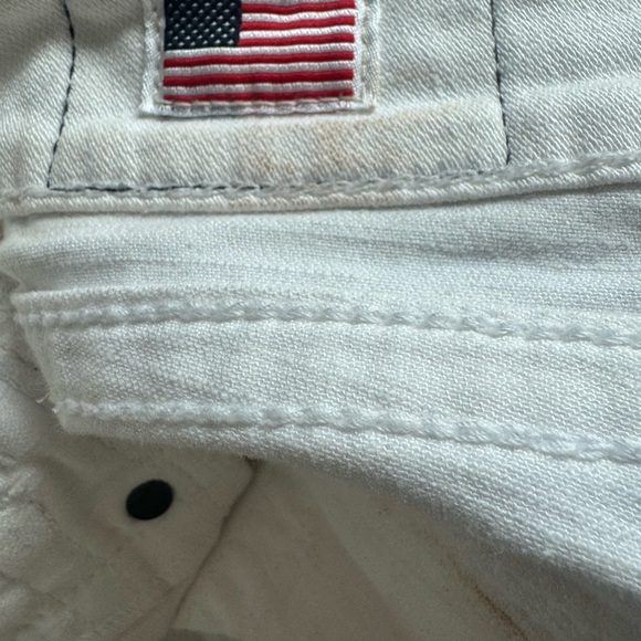 True Religion White Straight Leg Jeans With Sequence Eagle - Picture 10 of 11